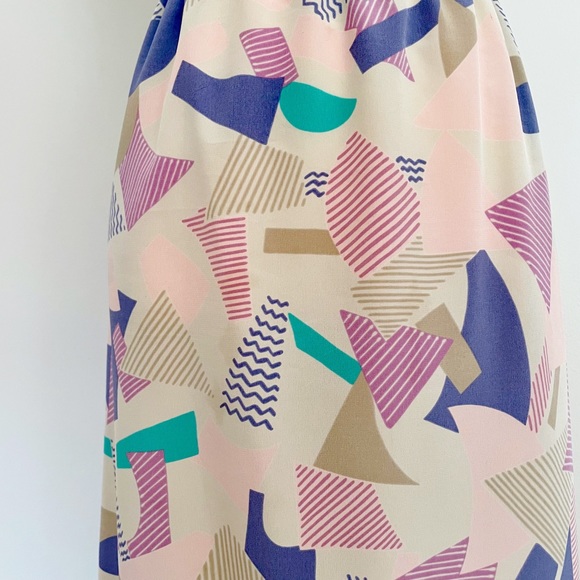 Vintage 80s Geometric Print Skirt - Picture 3 of 5